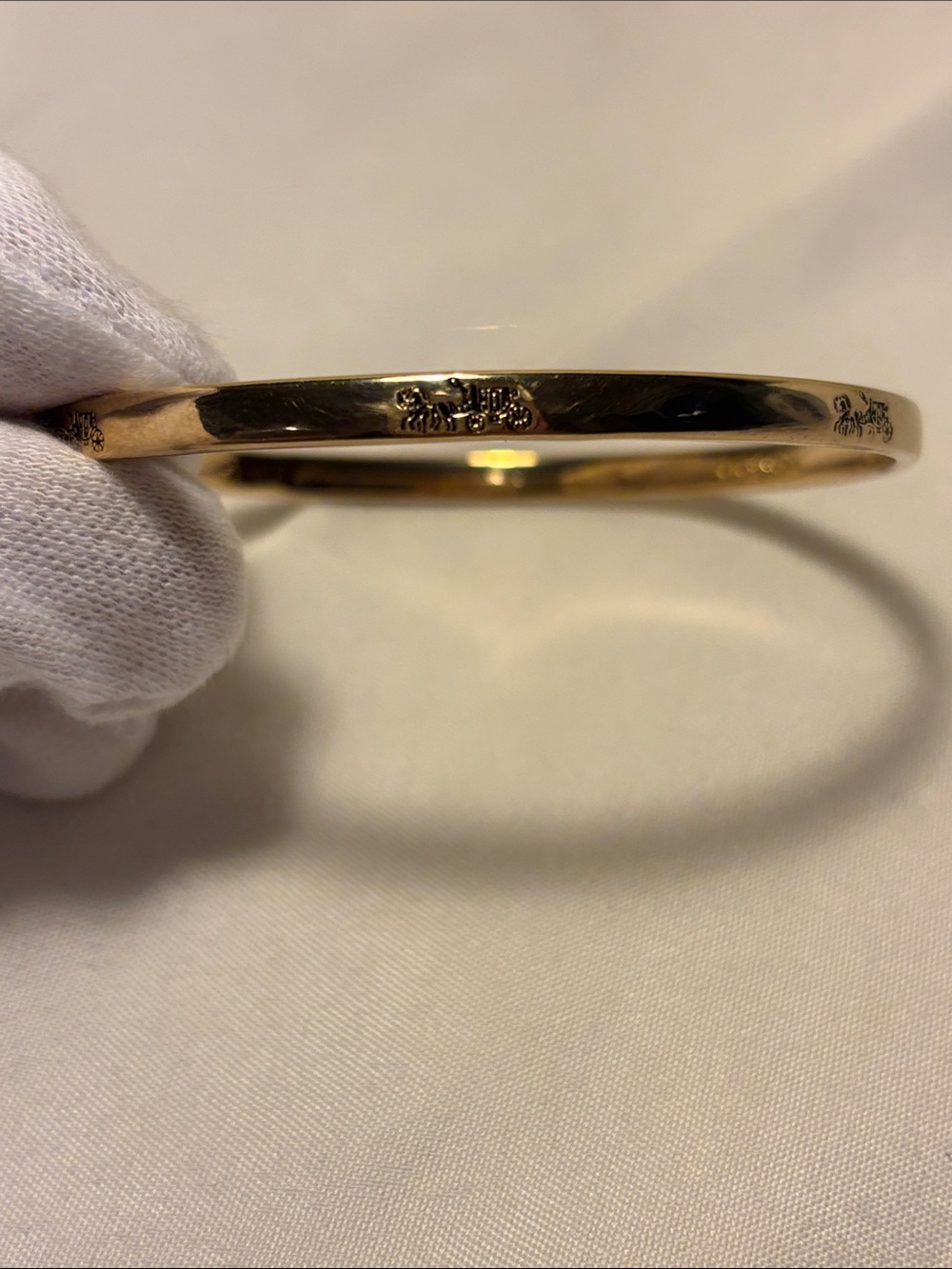 EUC COACH Horse & Carriage Gold-Tone Bangle Bracelet Trio Set - FULL SET! - Picture 3 of 16